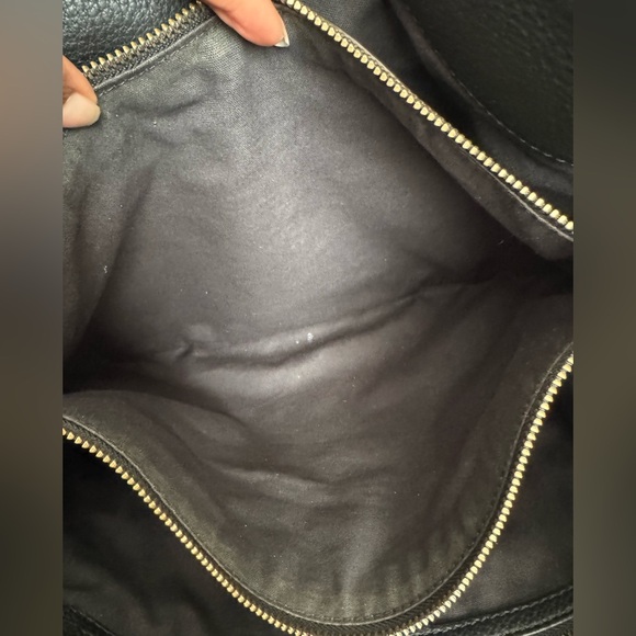 Tory Burch Black Leather Shoulder Bag with Gold Accent - Picture 5 of 16